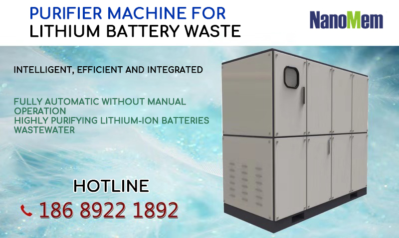 Purifier machine for lithium battery waste water